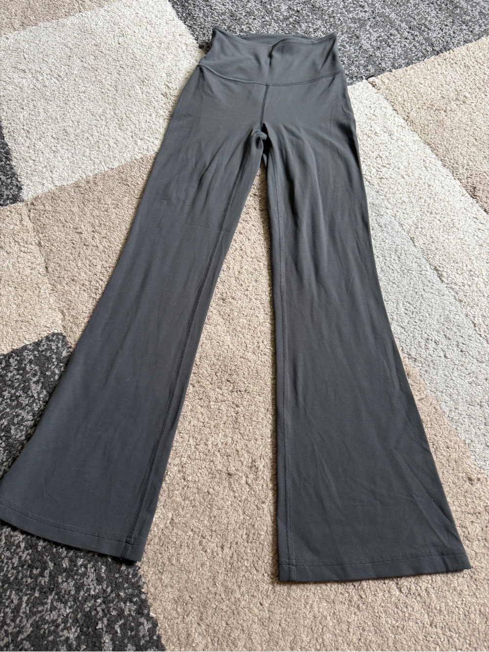 Lululemon Super-High Rise Flare Leg Graphite Grey Pants - Size 2